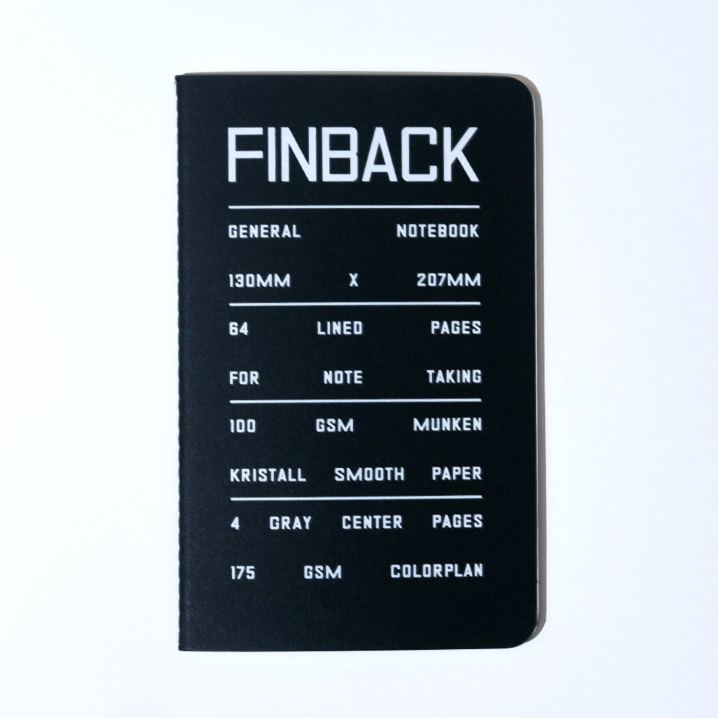 FINBACK LINED NOTEBOOK