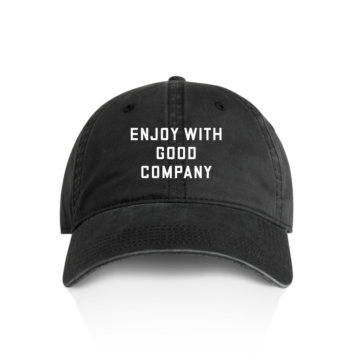 Enjoy With Good Company Faded Black Cap