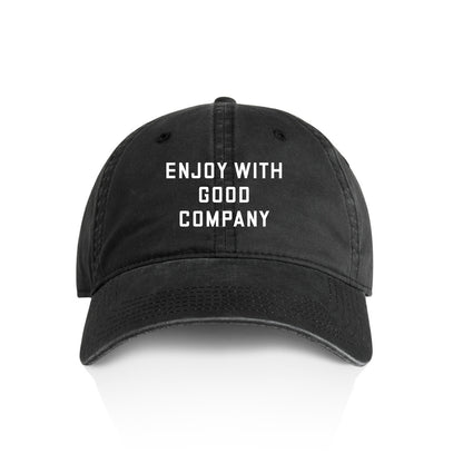 Enjoy With Good Company Faded Black Cap