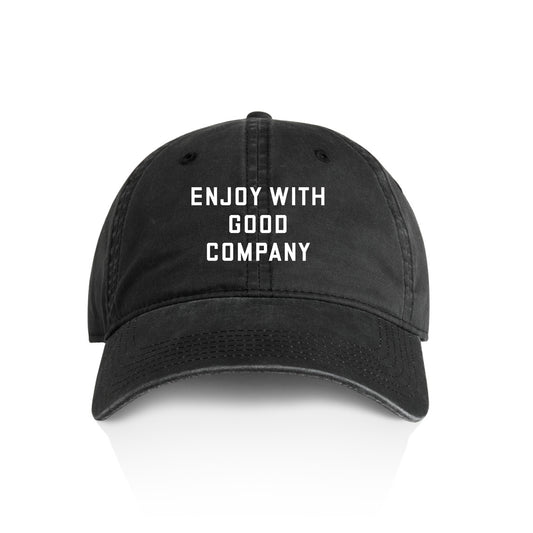 Enjoy With Good Company Faded Black Cap
