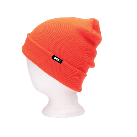 LOOSE LOGO WOVEN BEANIE SAFETY ORANGE